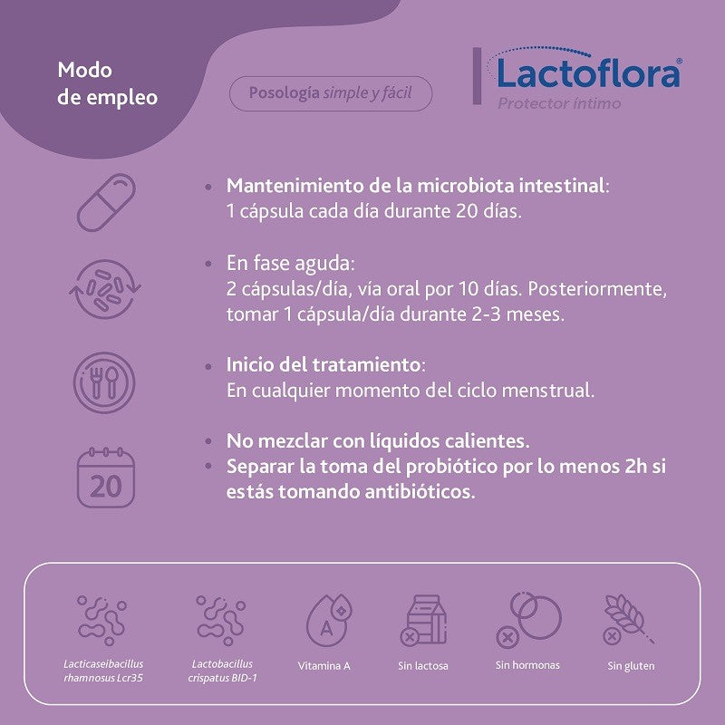 LACTOFLORA Ciscare Probiótico Arándano Rojo 30 caps + Protector Íntimo 20 caps-8
