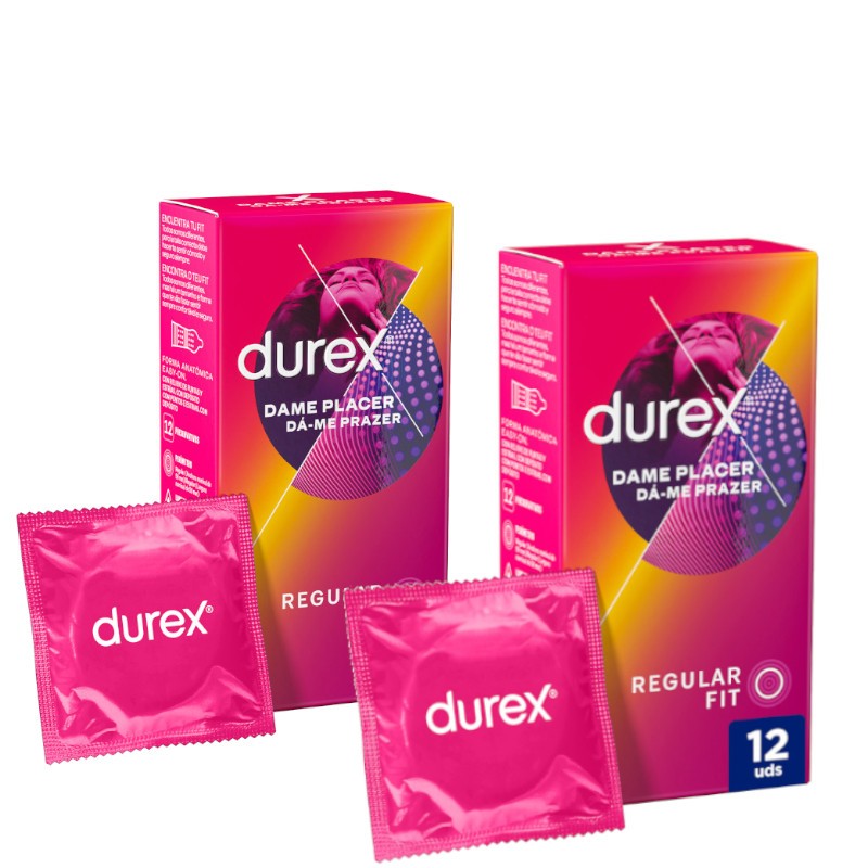 DUREX Preservativo Dame Placer con Puntos y Estrías Pack 2x12 unidades-2