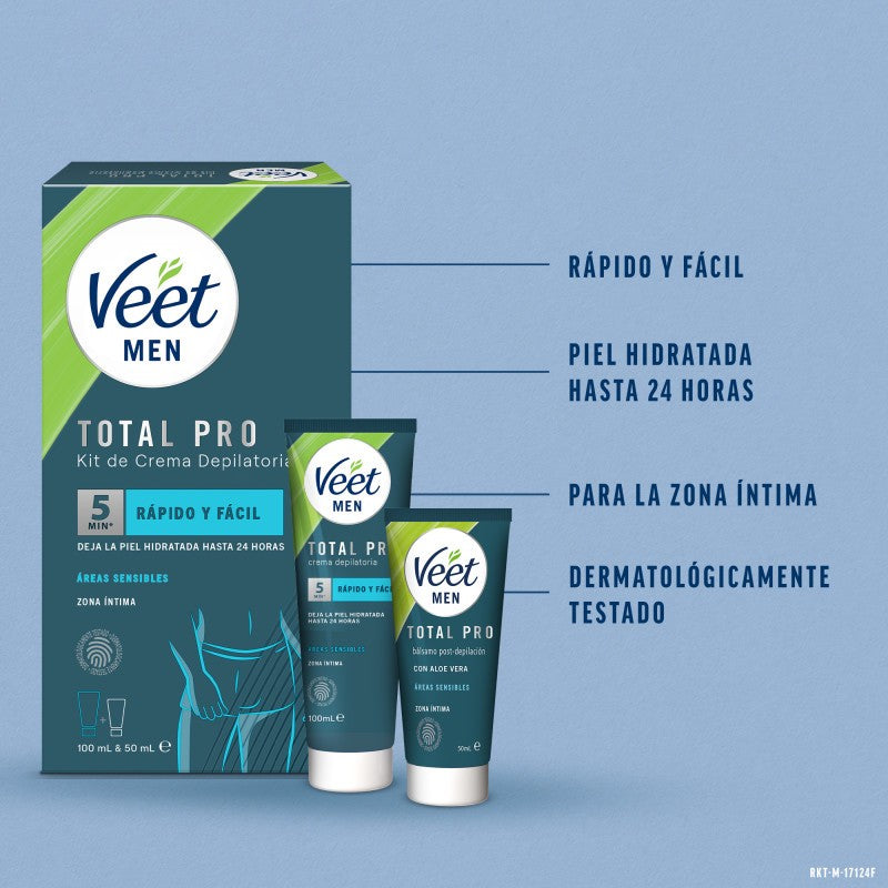 Veet Men Kit de Depilación Crema Depilatoria 100ml + Bálsamo Post-Depilación 50 ml-2