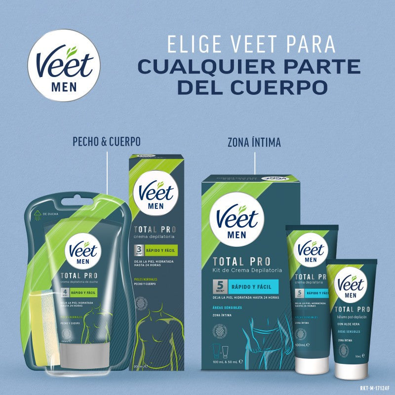 Veet Men Kit de Depilación Crema Depilatoria 100ml + Bálsamo Post-Depilación 50 ml-6