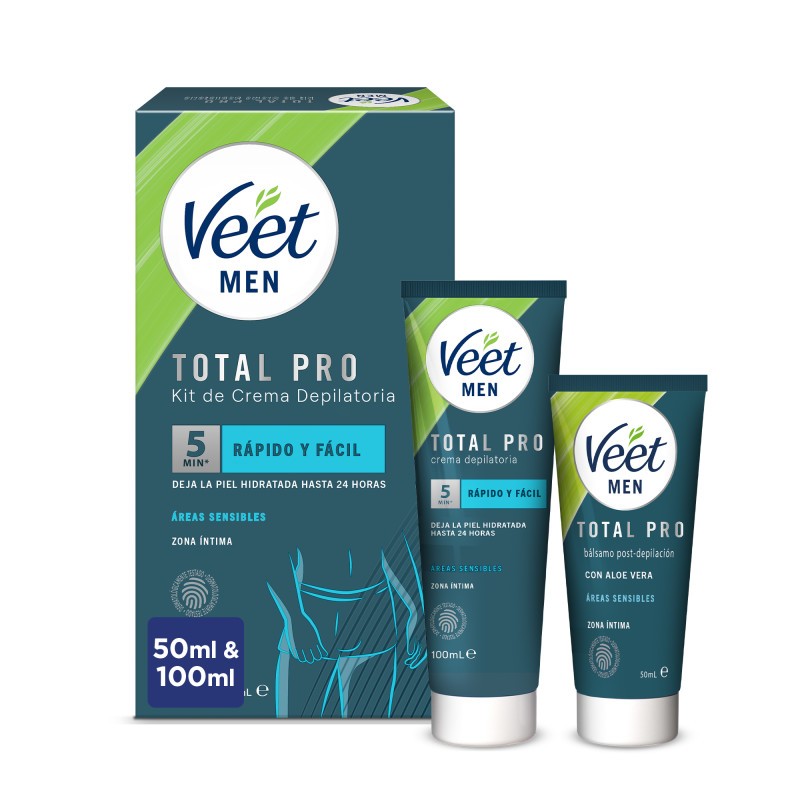 Veet Men Kit de Depilación Crema Depilatoria 100ml + Bálsamo Post-Depilación 50 ml-1