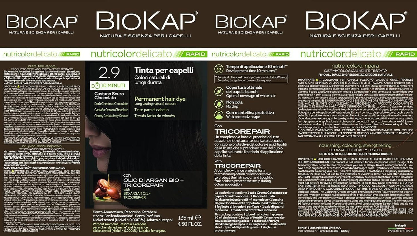 Biokap Tinte Rapid 2.90 Castaño Oscuro Chocolate 135 ml-3