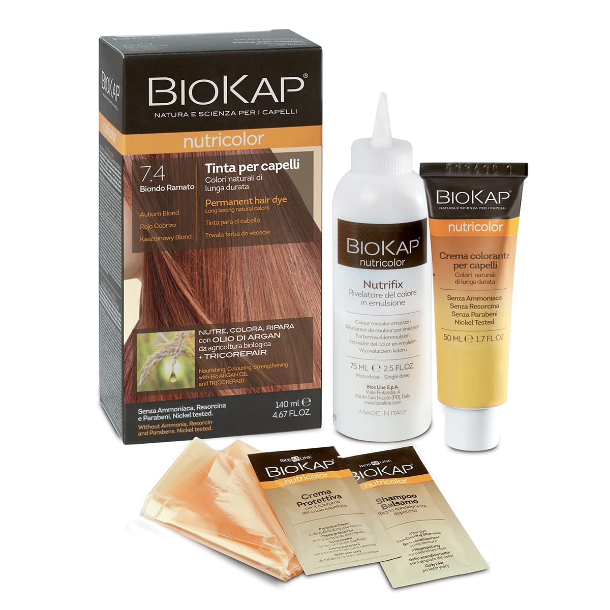 Biokap Tinte 7.4 Rojo Cobrizo 140 ml-1