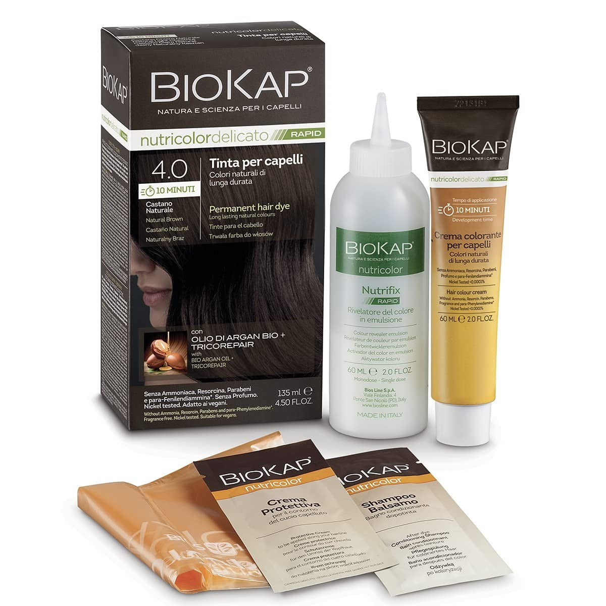 Biokap Tinte Rapid 4.00 Castaño Natural 135 ml-1