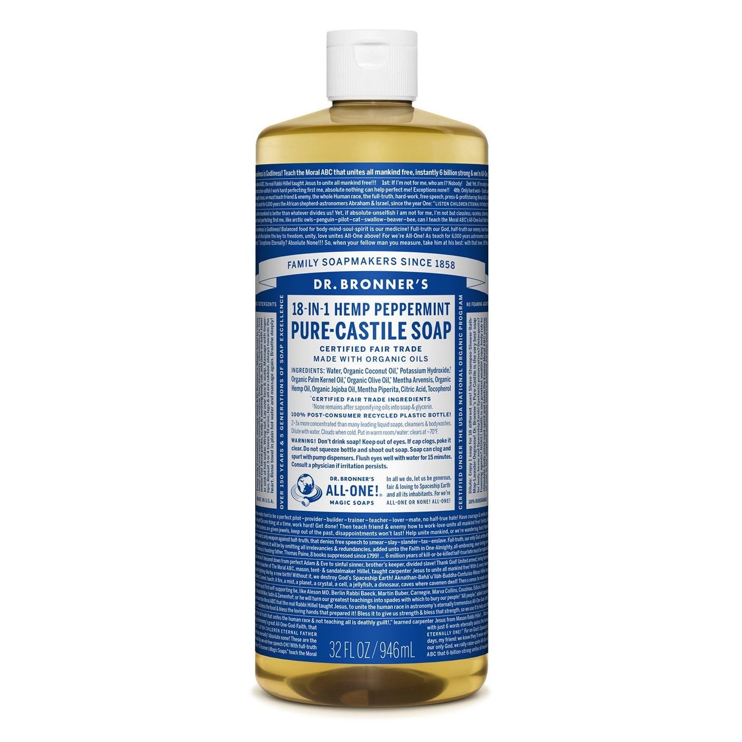 Bronner Jabón Líquido Menta Bio 945 ml-1