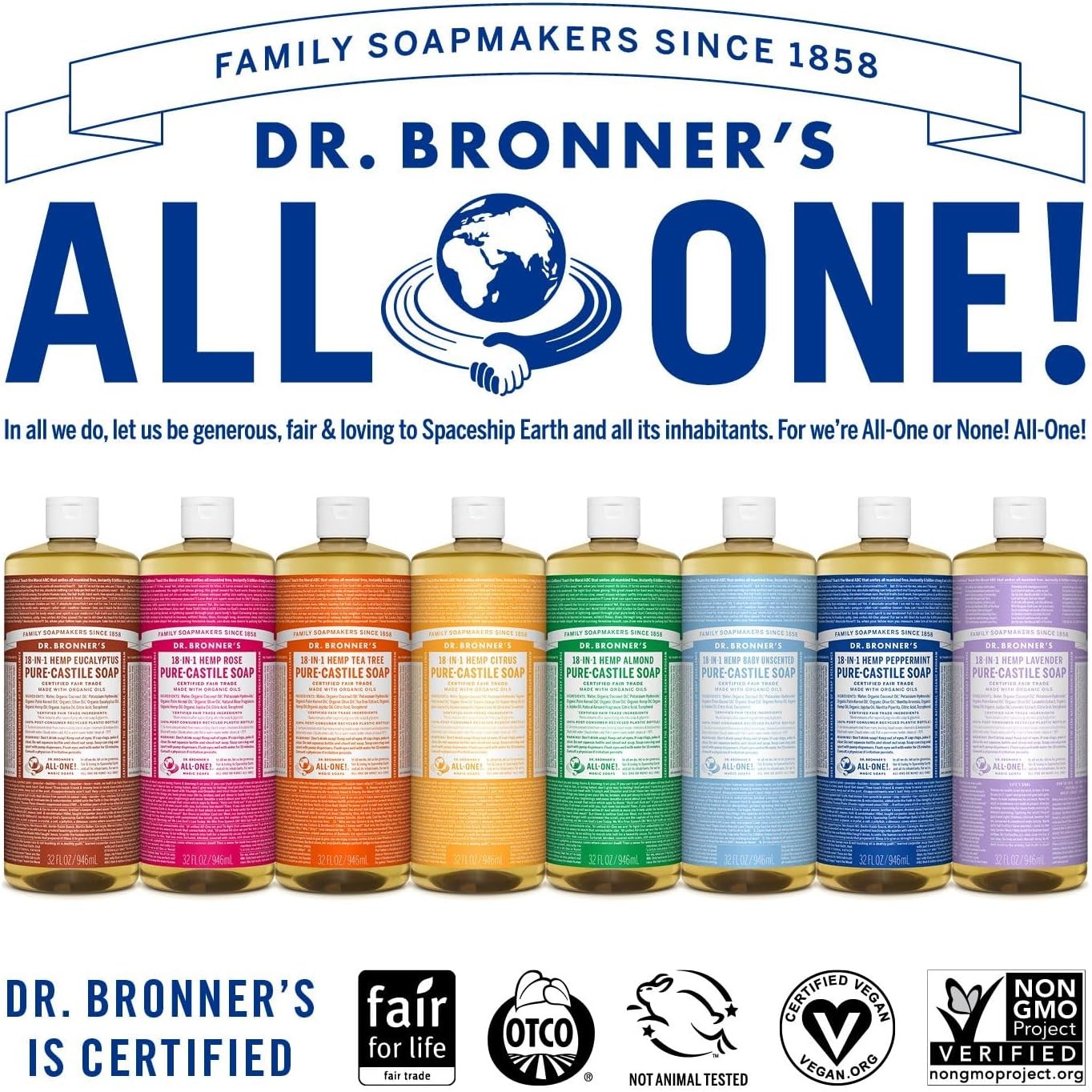 Bronner Jabón Líquido Menta Bio 945 ml-5