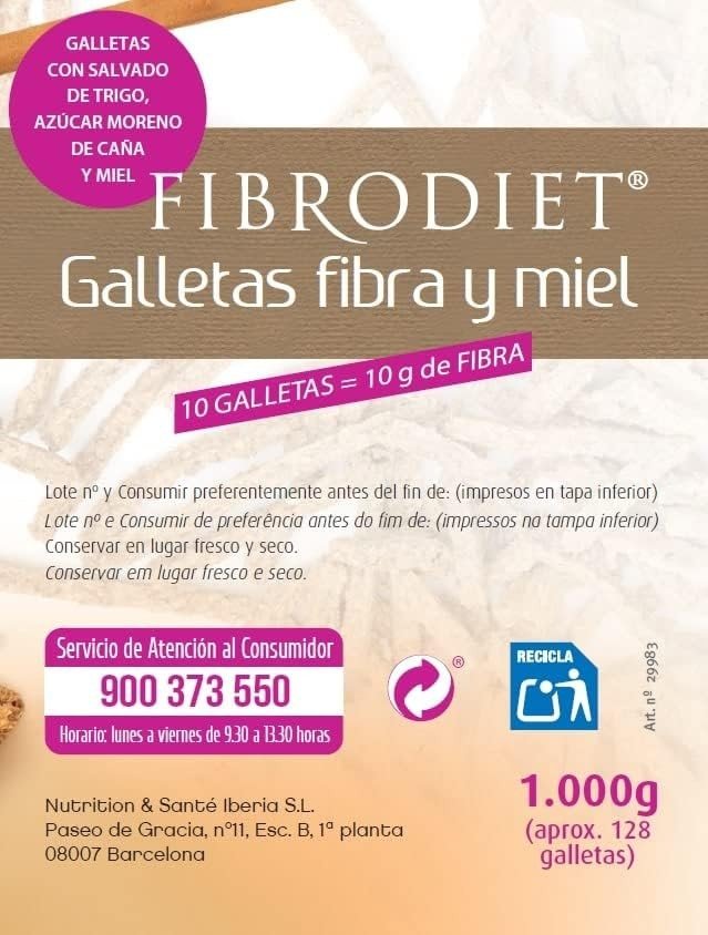 Dietisa Fibrodiet Galletas Fibra y Miel 1 kg-5