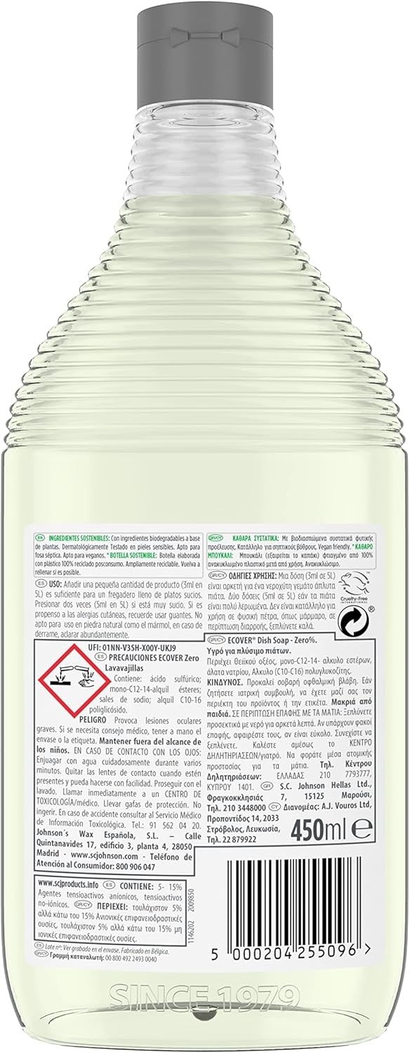 Ecover Lavavajillas Zero% 450 ml-2