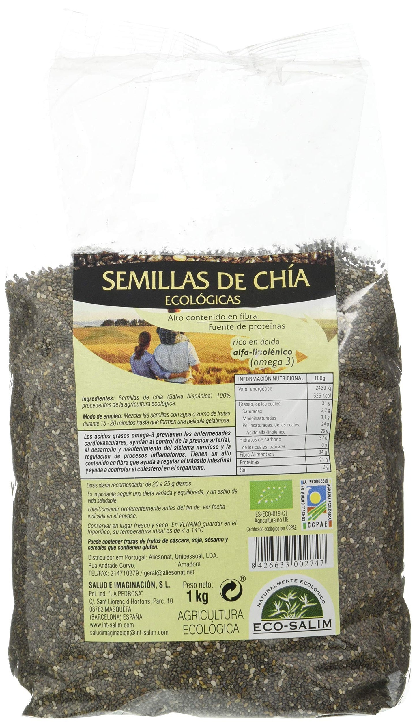Int-Salim Semillas de Chía Ecológicas 1 kg-1