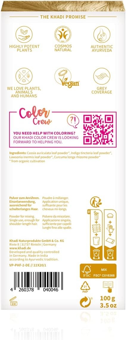 Khadi Herbal Color Rubio Toque Dorado 100 g-6