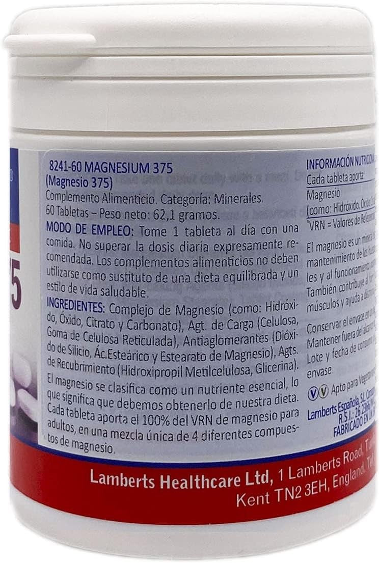 Lamberts Magnesio 375 60 Tabletas-2