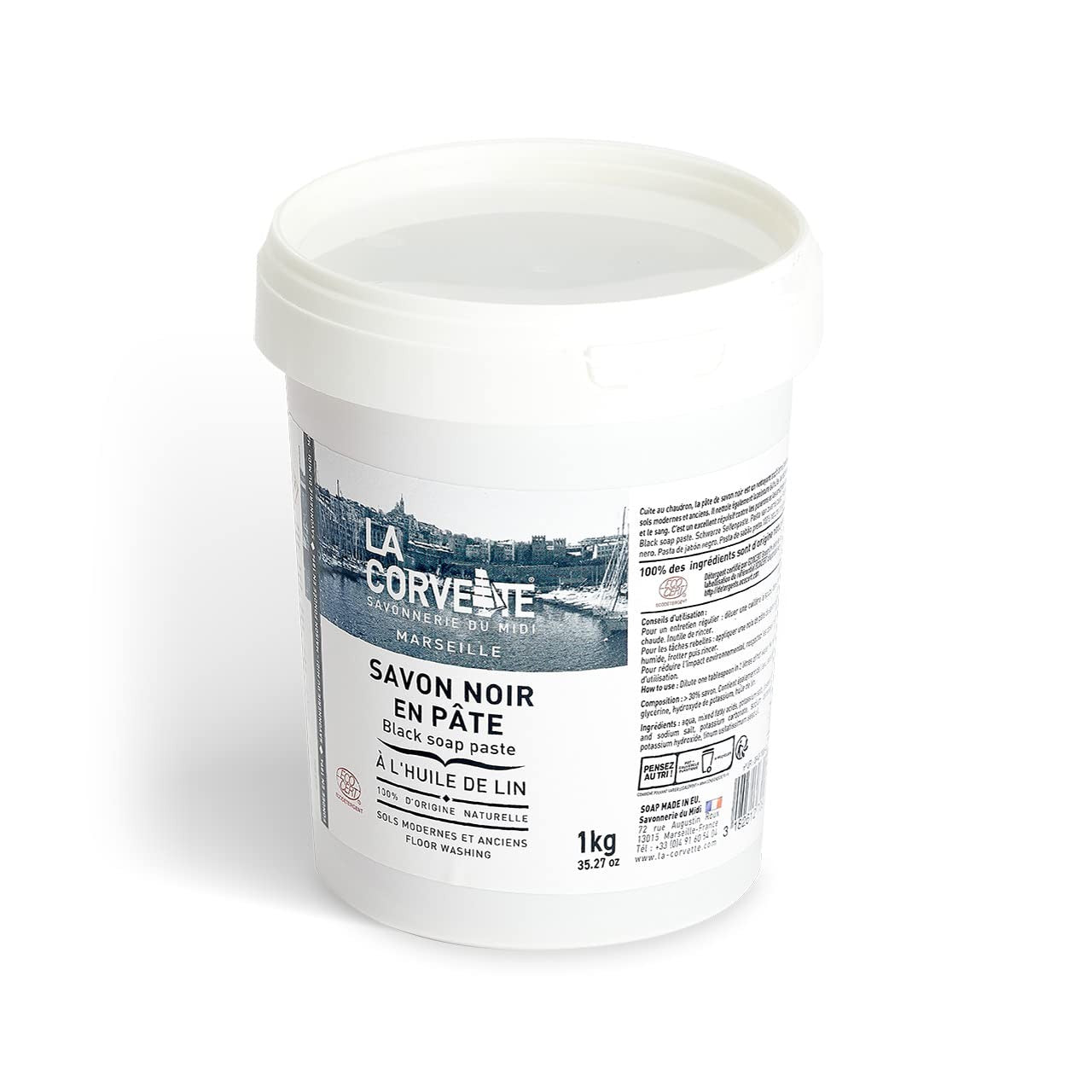 Le Corvette Jabón Negro Aceite de Lino 1 kg-1