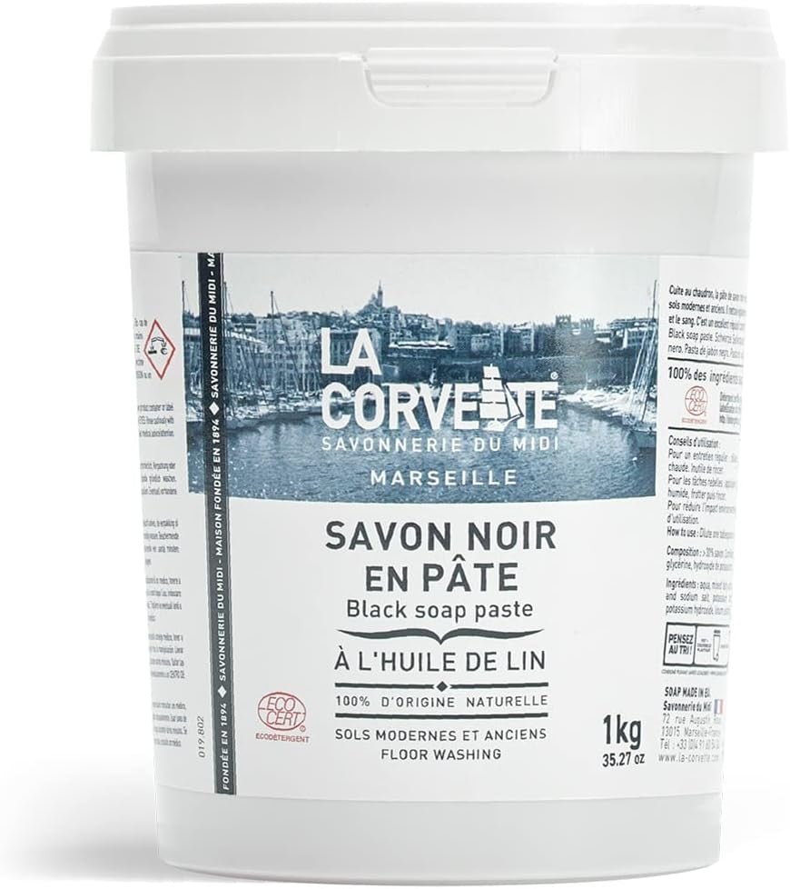 Le Corvette Jabón Negro Aceite de Lino 1 kg-4