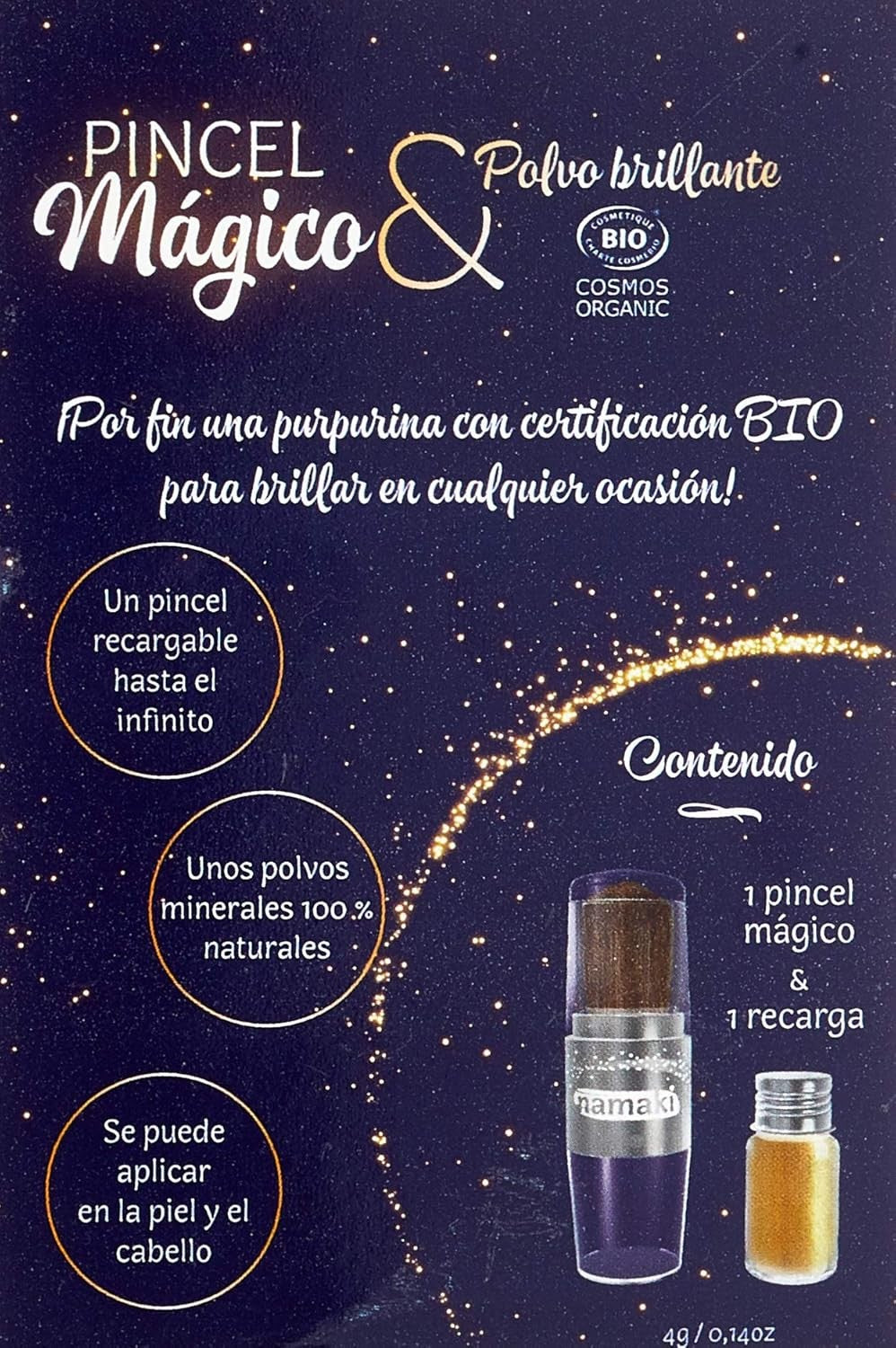 Namaki Pincel Mágico Polvo Brillante Dorado 1 Unidad-3