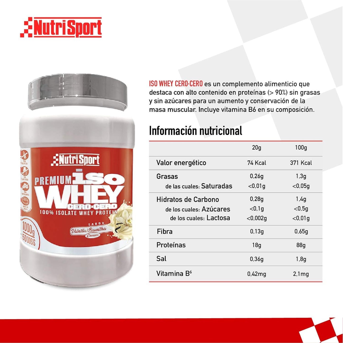 Nutrisport Iso Whey Cero-Cero Vainilla 1 kg-3