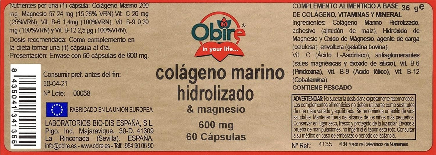 Obire Colágeno Marino & Magnesio 60 Cápsulas-2