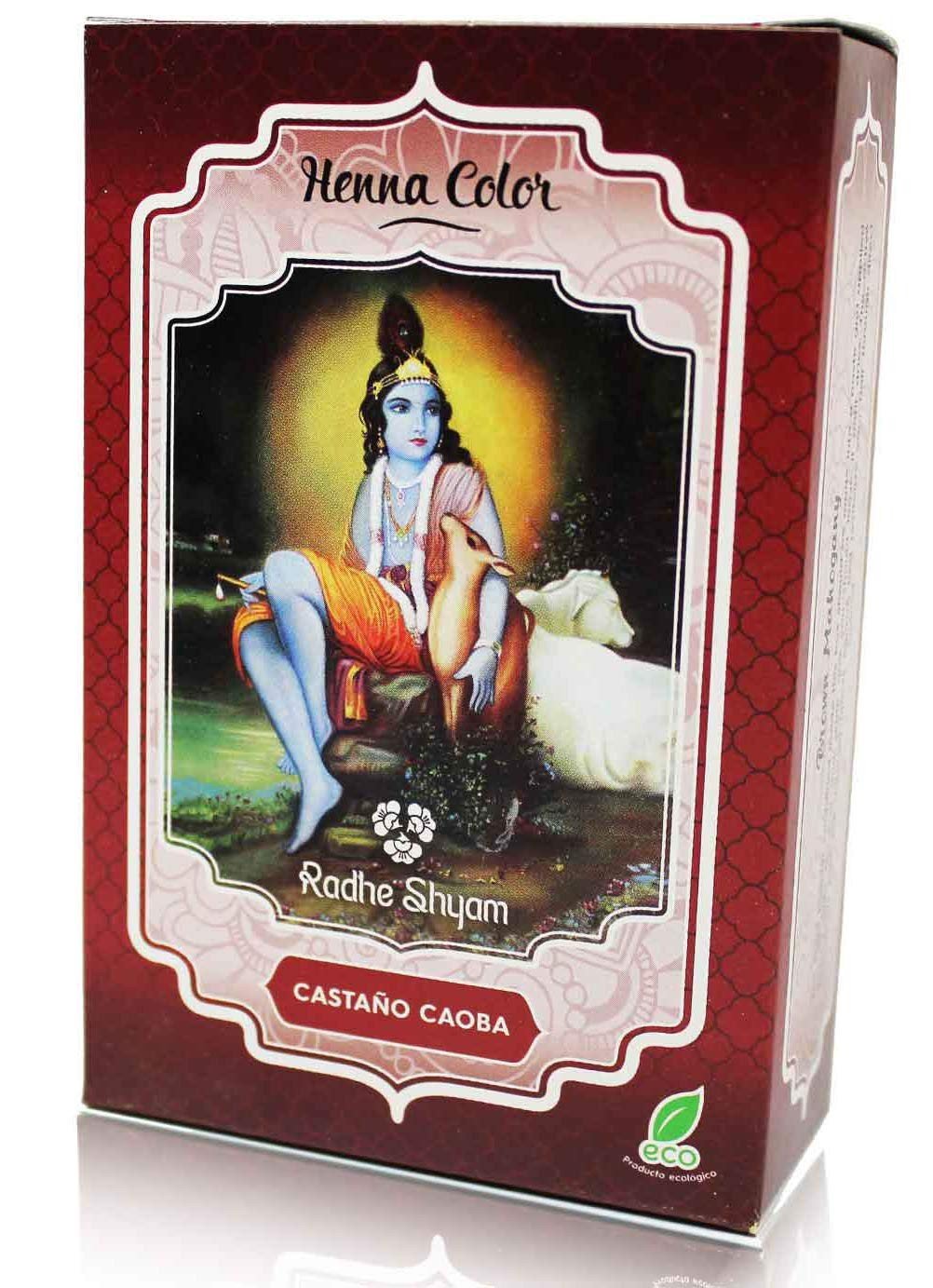 Radhe Shyam Henna Castaño Caoba Polvo 100 g-1