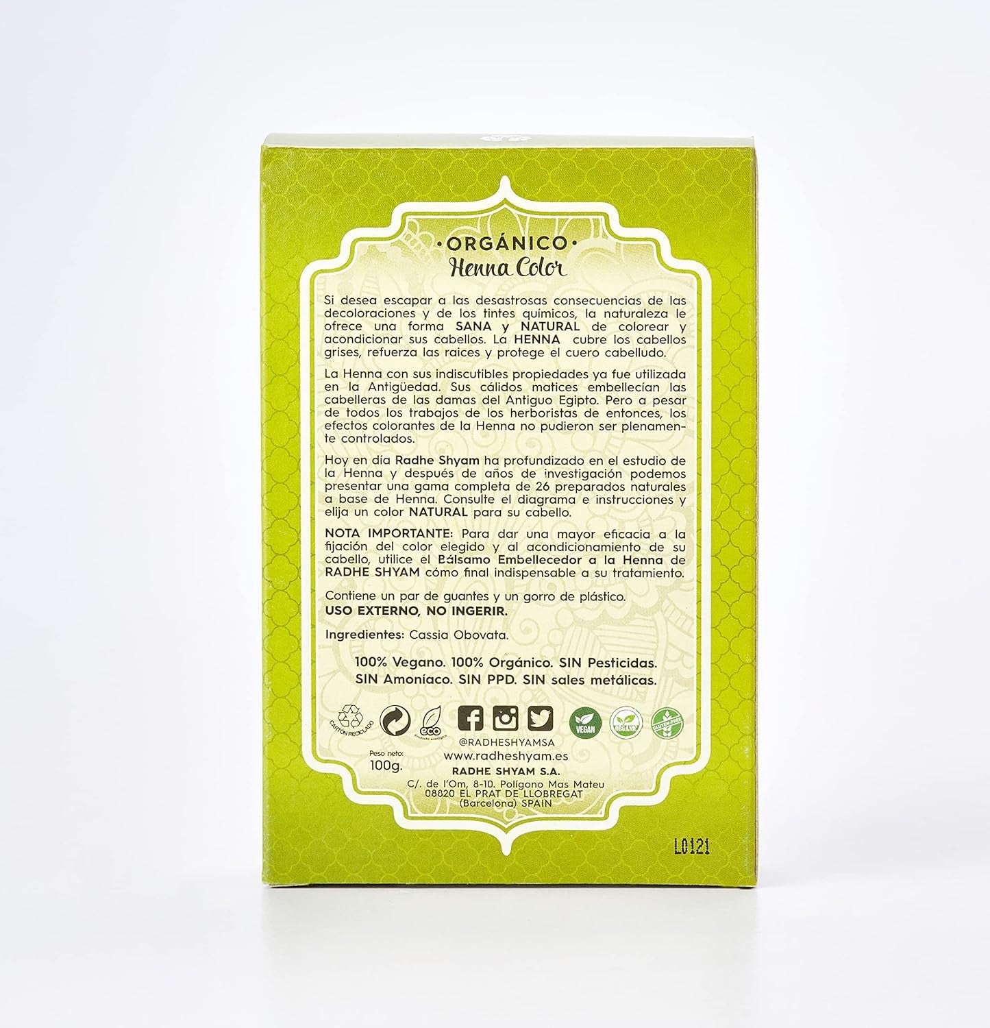 Radhe Shyam Henna Neutro Polvo 100 g-3