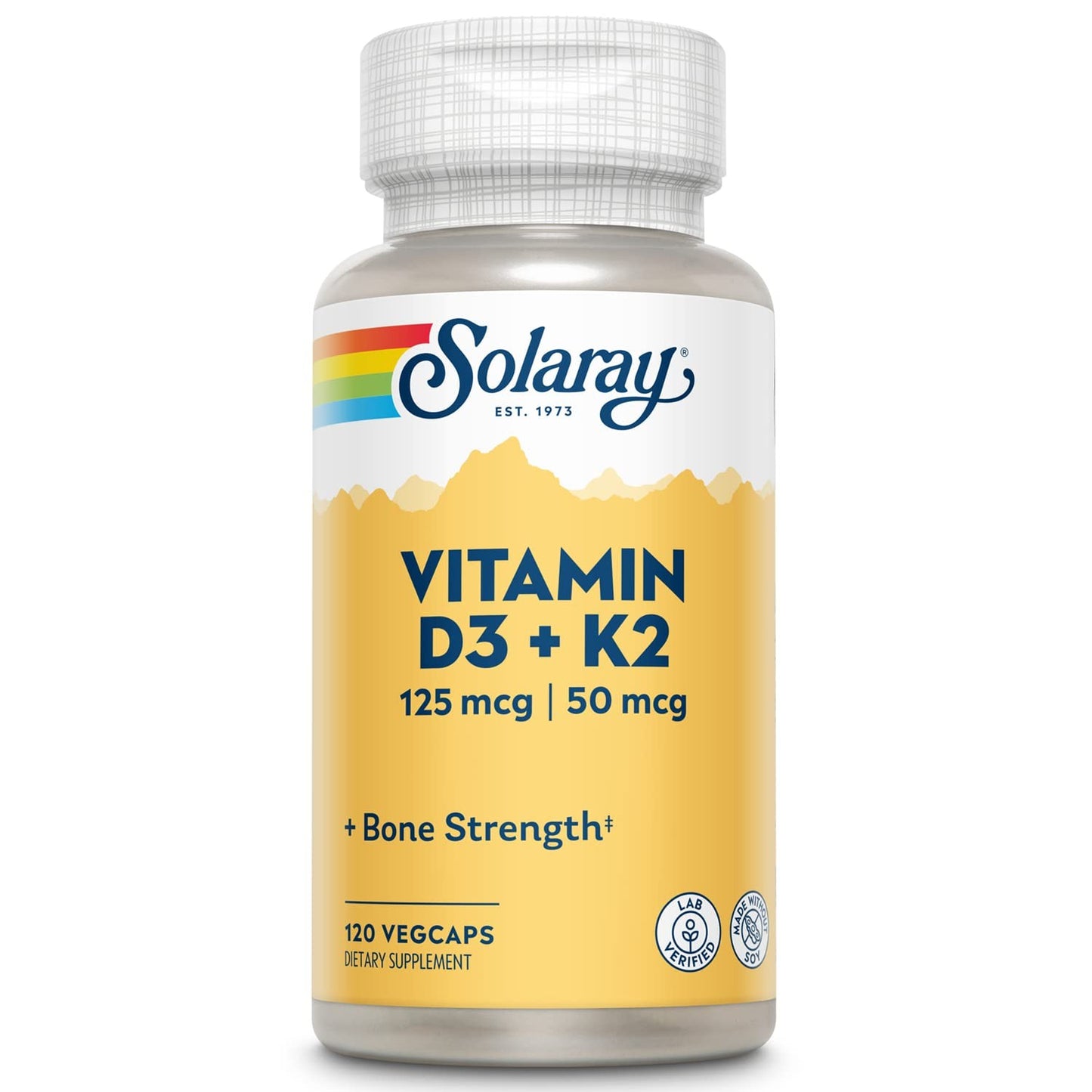 Solaray Vitamina D3 + K2 120 Cápsulas-1