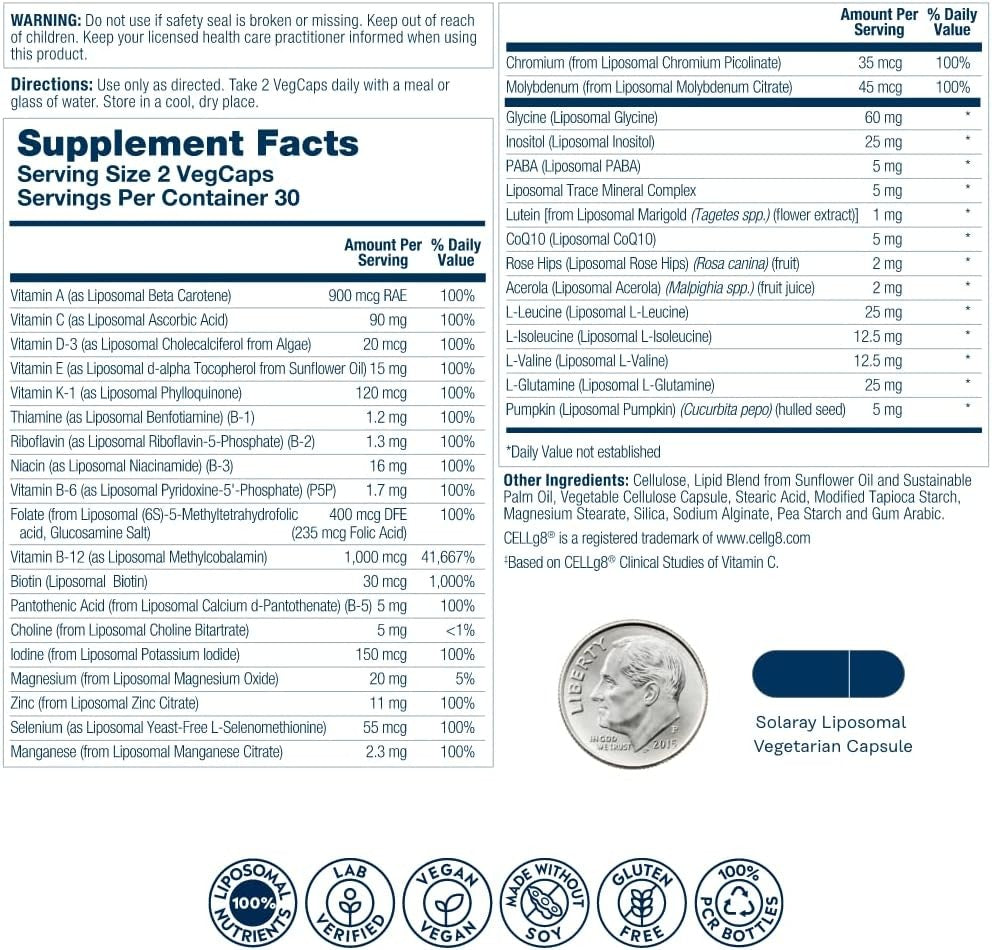 Solaray Liposomal Multivitamin Men's 60 Cápsulas-2