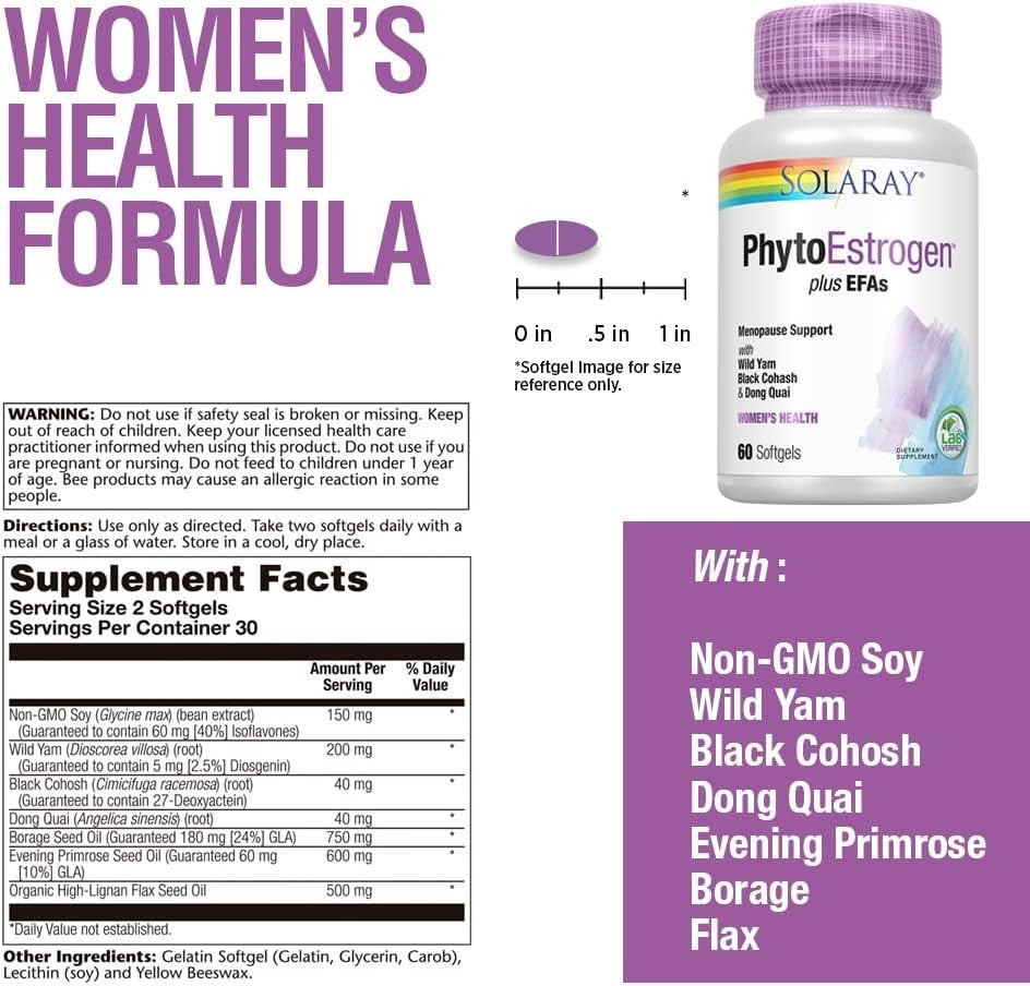Solaray Phytoestrogen Plus EFAs 60 Perlas-3