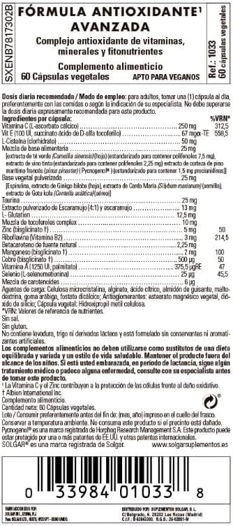 Solgar Fórmula Antioxidante Avanzada 60 Cápsulas-3