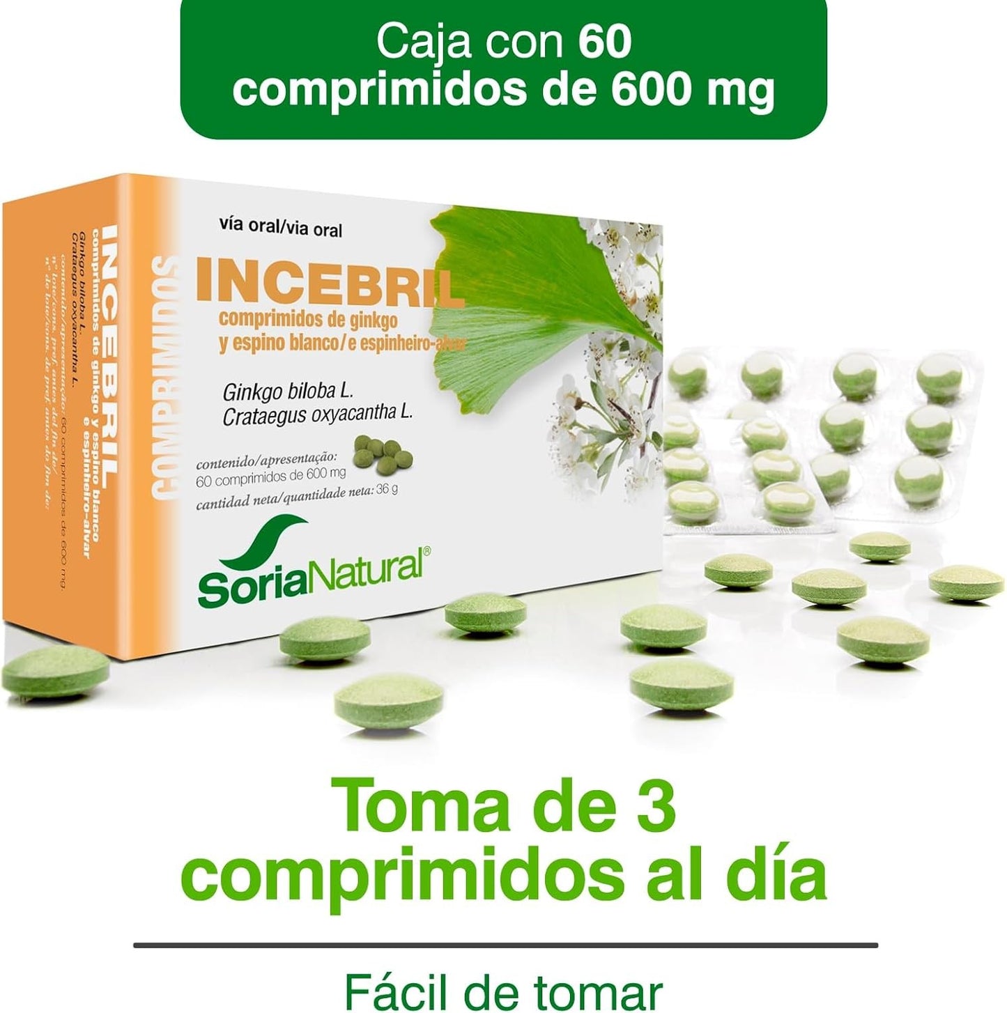 Soria Natural Incebril Ginkgo Espino 60 Comprimidos-5