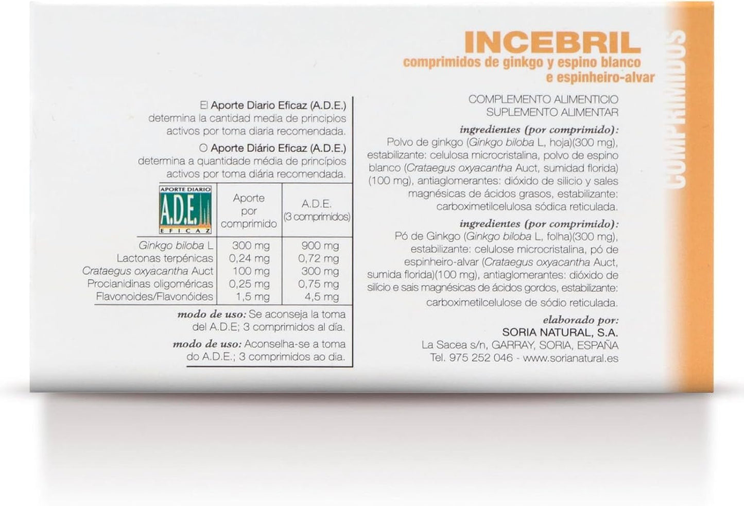 Soria Natural Incebril Ginkgo Espino 60 Comprimidos-7
