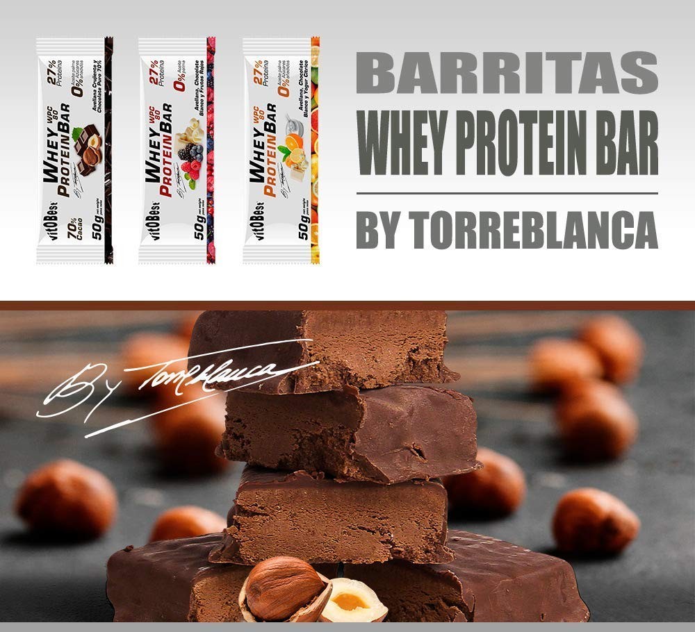 Vitobest Barrita Whey Protein Avellana Chocolate 20 Unidades-1
