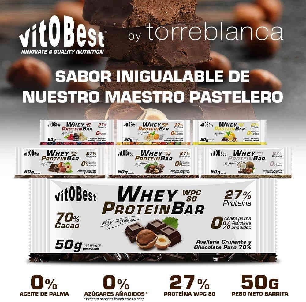 Vitobest Barrita Whey Protein Avellana Chocolate 20 Unidades-5