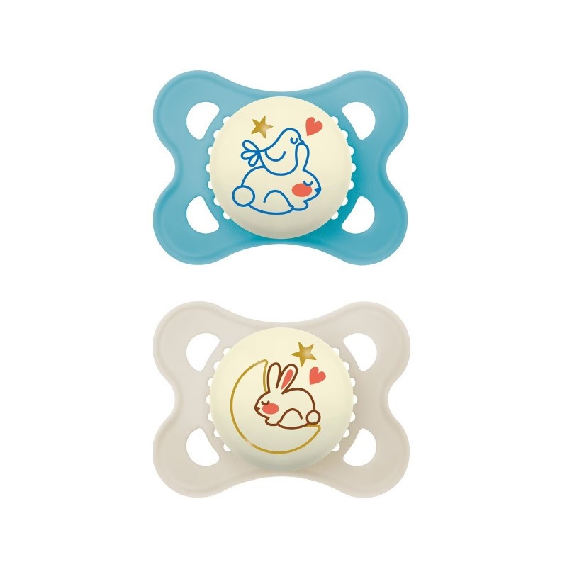 MAM Chupete Original Night Silicona 2-6M 2 Unidades-1