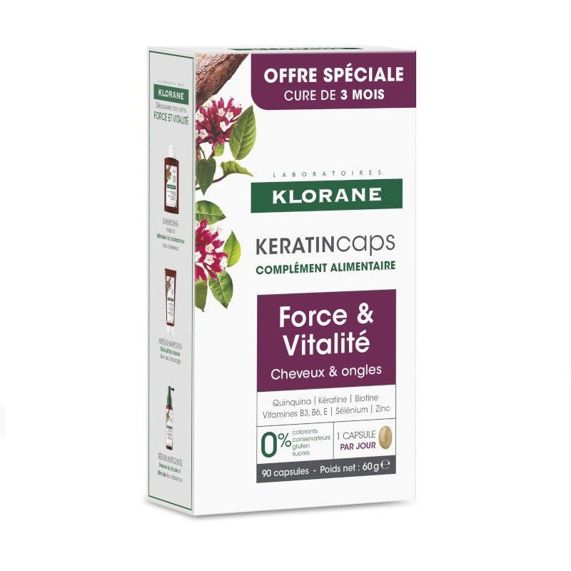 Klorane Keratincaps Fuerza & Vitalidad 90 Cápsulas-1