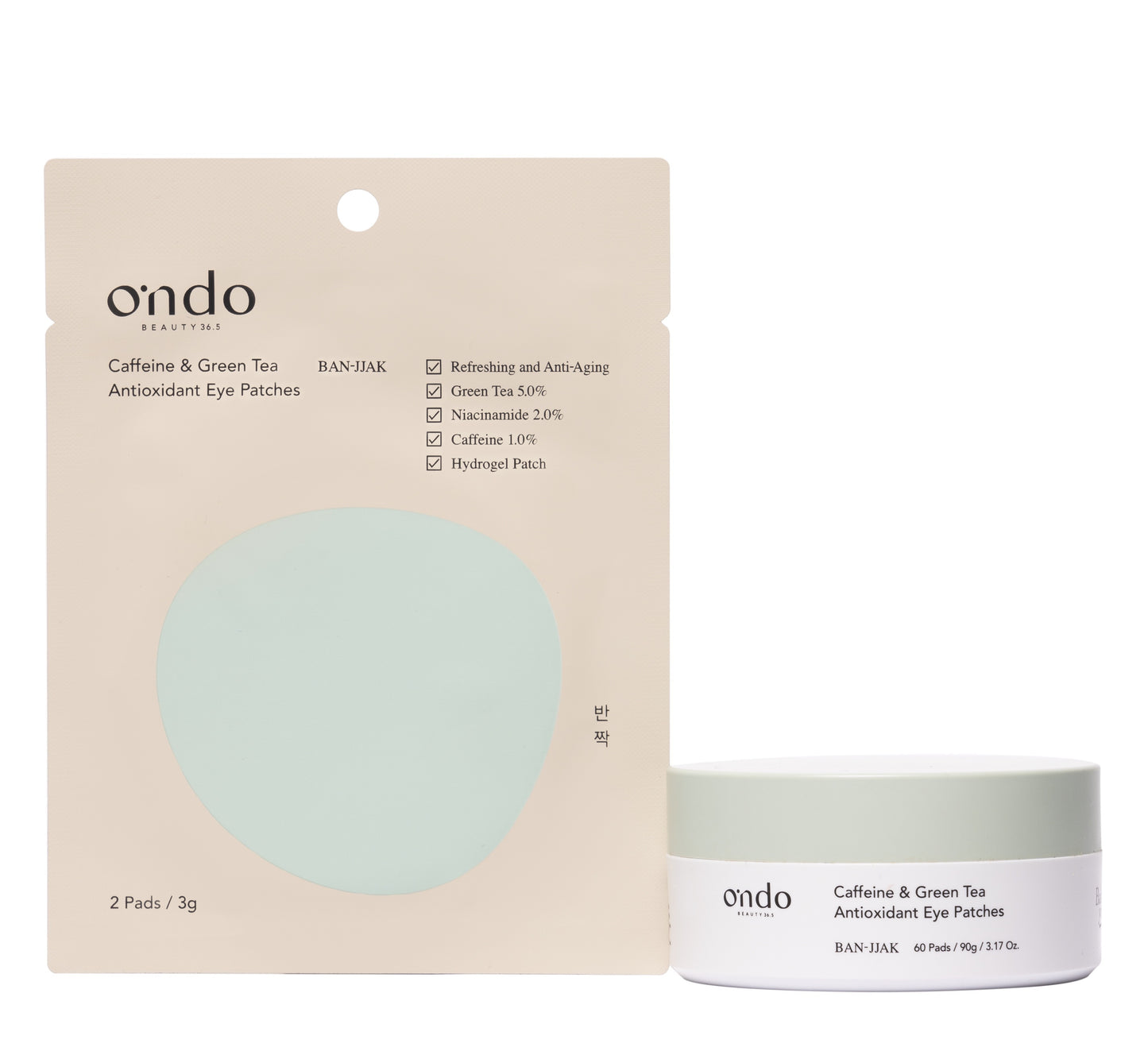 Ondo Beauty 36.5 Caffeine & Green Tea Antioxidant Eye Patches 60 uds-3