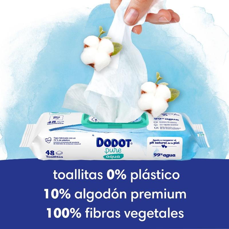 Dodot Toallitas Aqua Plastic Free 3x48 (144 uds)-8