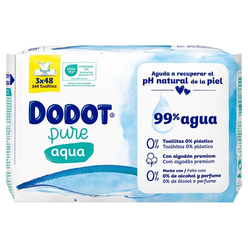 Dodot Toallitas Aqua Plastic Free 3x48 (144 uds)-2