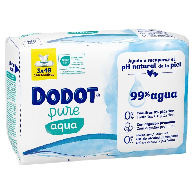 Dodot Toallitas Aqua Plastic Free 3x48 (144 uds)-1