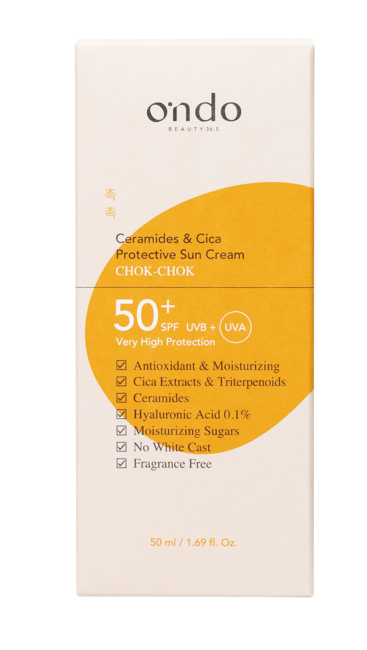 Ondo Beauty 36.5 Ceramides & Cica Protective Sun Cream 50ml-3