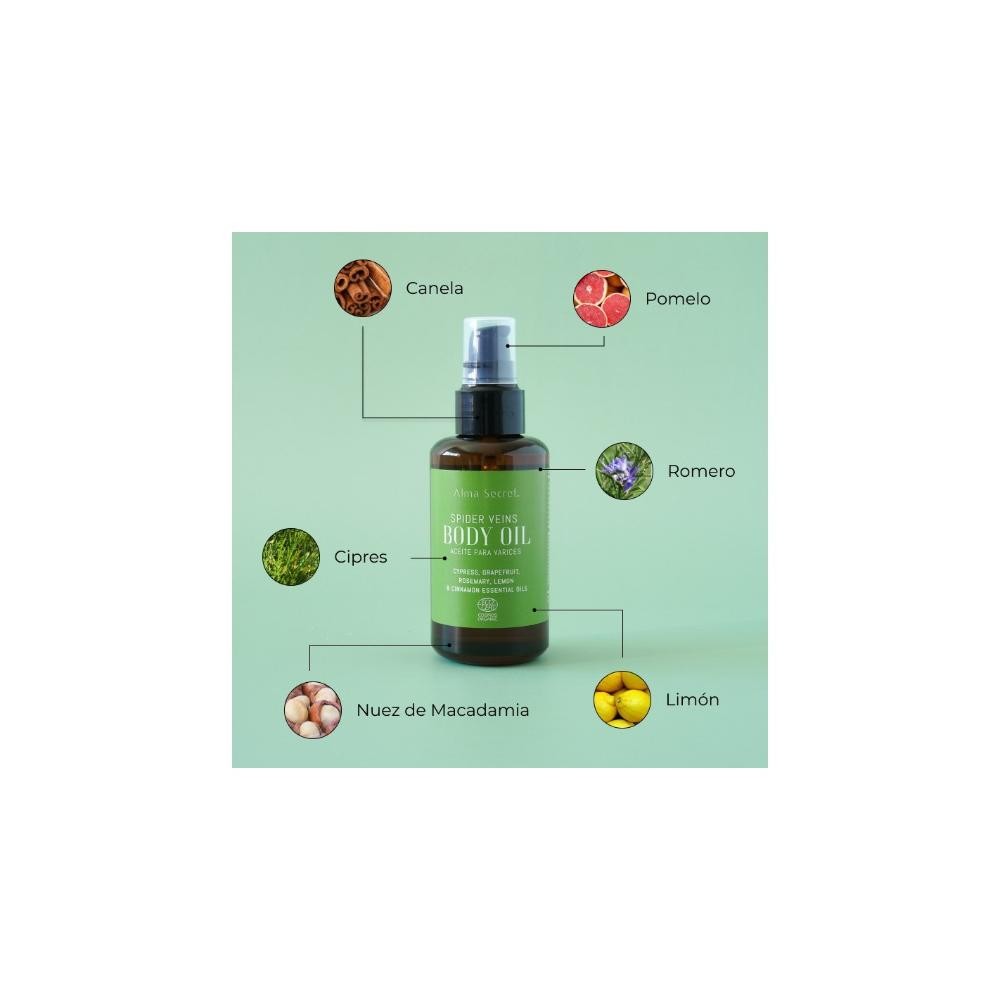 Alma Secret Aceite Varices y Piernas Cansadas con Ciprés, Pomelo & Romero 100 ml-3