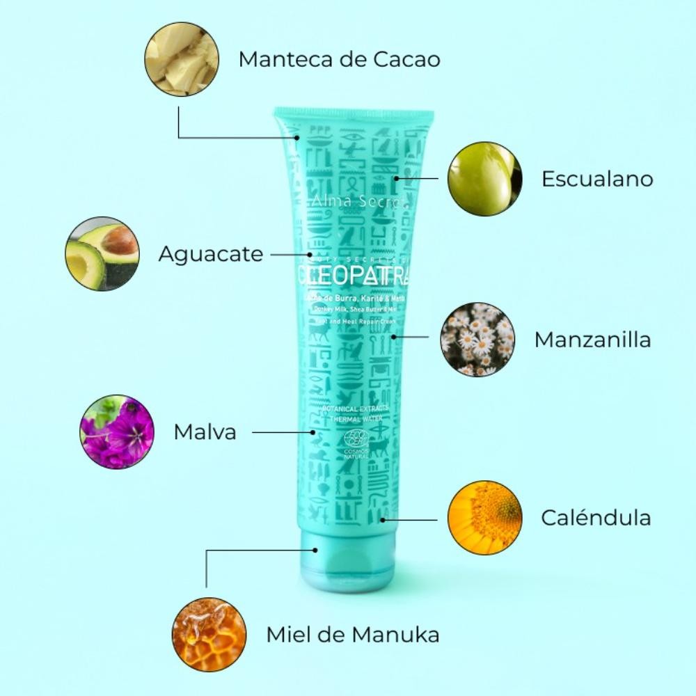 Alma Secret Cleopatra Hidratante Talones con Leche de Burra, Aguacate & Menta 100 ml-3