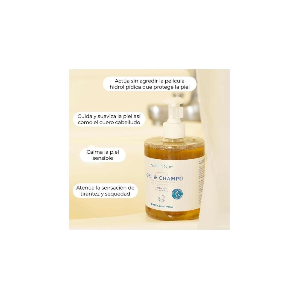 Alma Secret Gel-Champú Suave con Argán, Caléndula & Manzanilla 500 ml-6