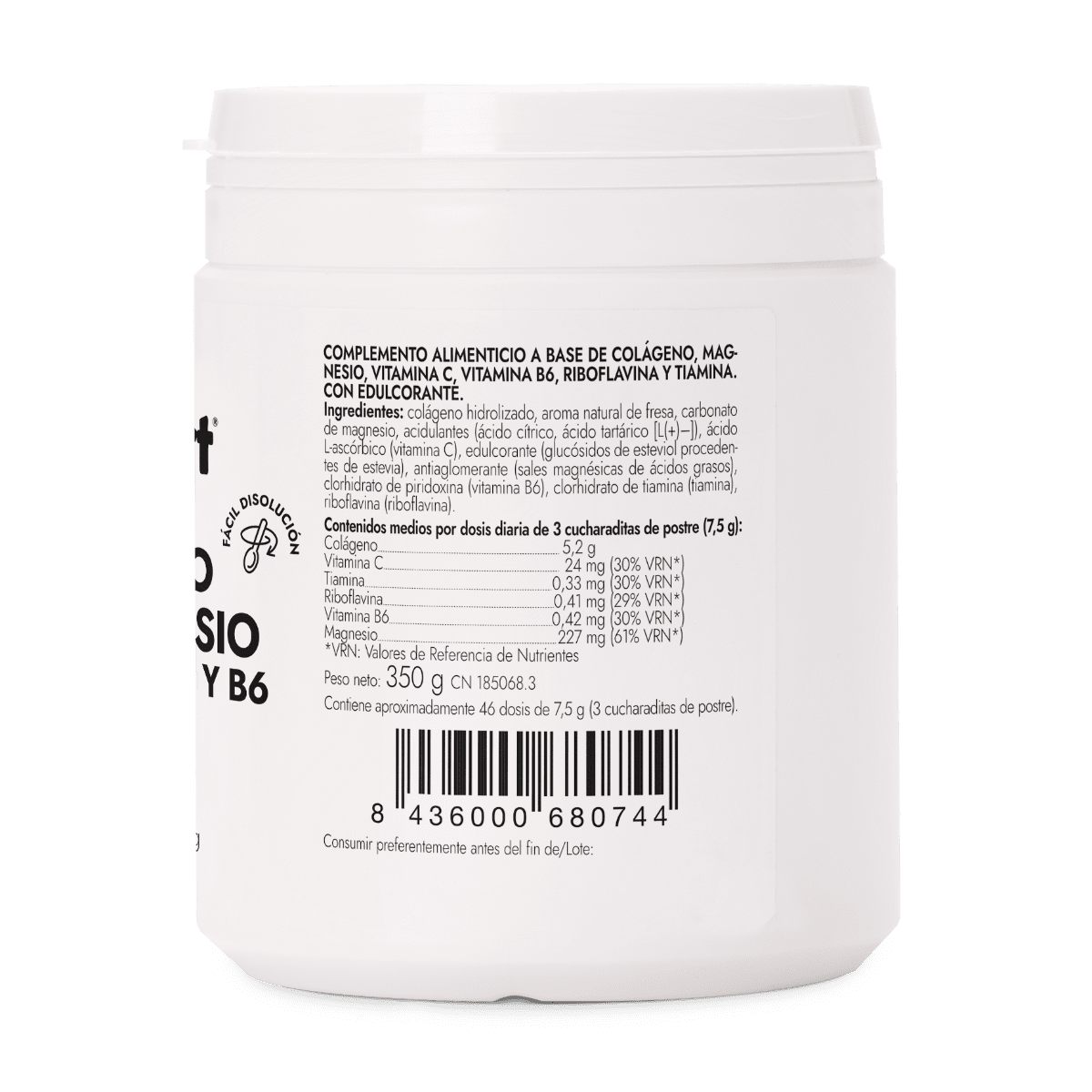 Ana María Lajusticia Colágeno con Magnesio + Vit. C, B1, B2, B6 Sabor Fresa 350 g