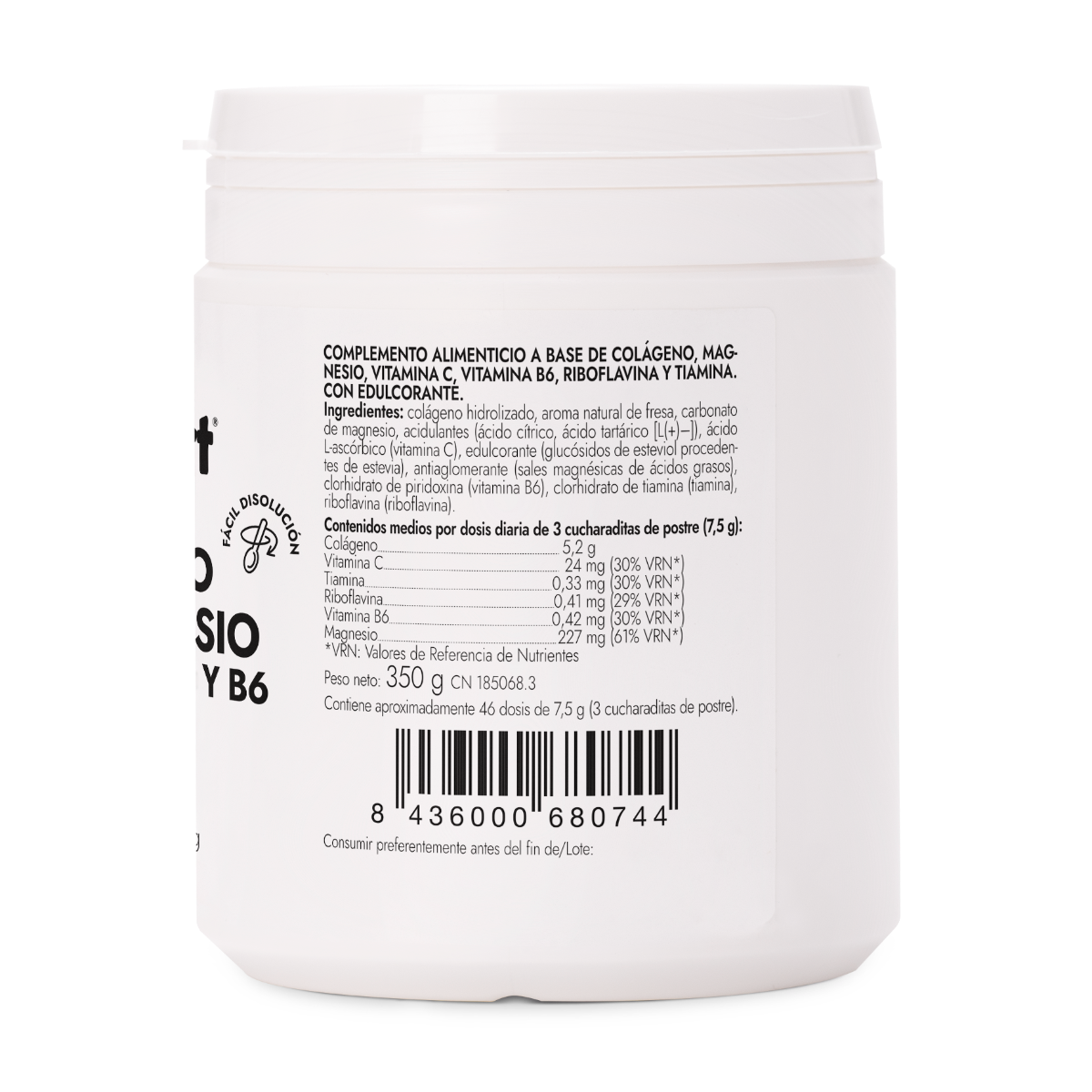 Ana María Lajusticia Colágeno con Magnesio + Vit. C, B1, B2, B6 Sabor Fresa 350 g