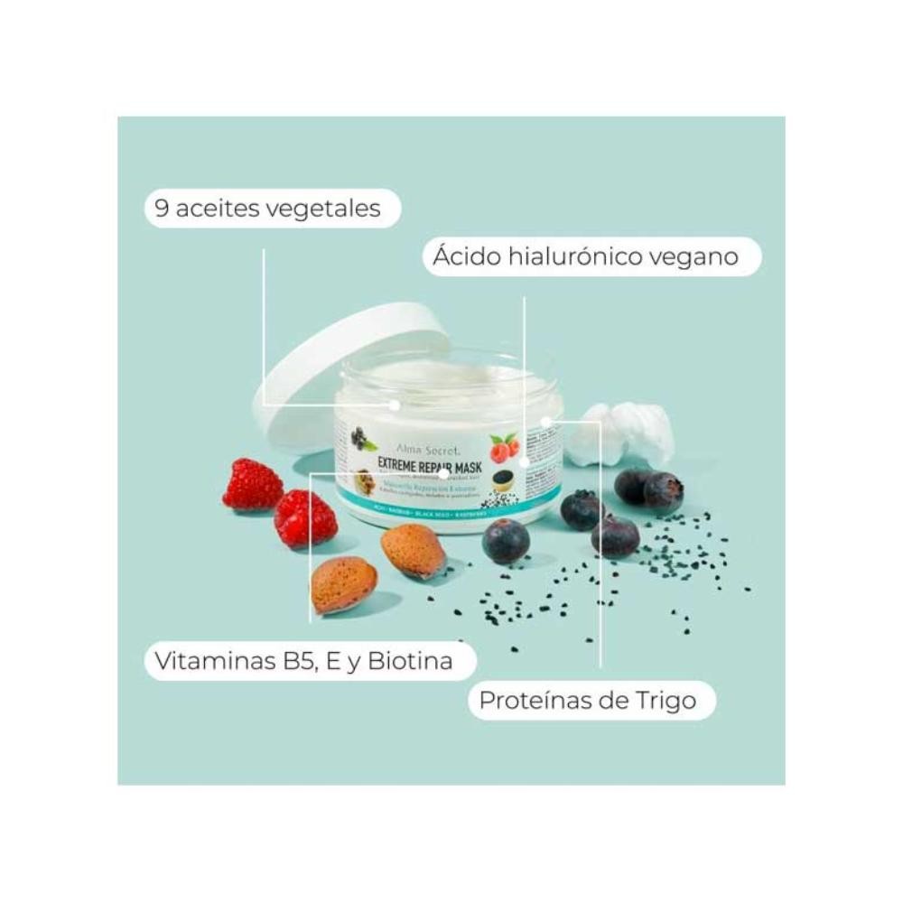 Alma Secret Pack Extreme Repair Mask 250 ml + Champú Sólido Shikakai 85 g-3