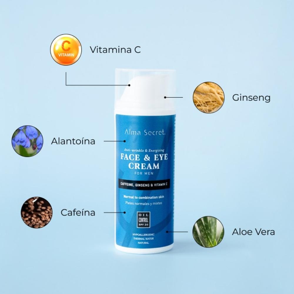 Alma Secret Crema Facial & Ojos Antiarrugas Cafeína, Ginseng & Vit C SPF 20 50 ml-3