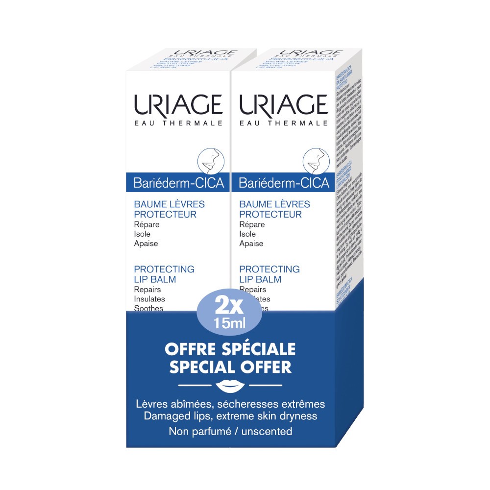 URIAGE Bariederm DUPLO Bálsamo Protector de Labios 2x15 ml-1