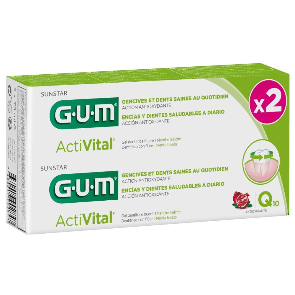 Gum Activital Gel Dentífrico Duplo 2x75 ml-1