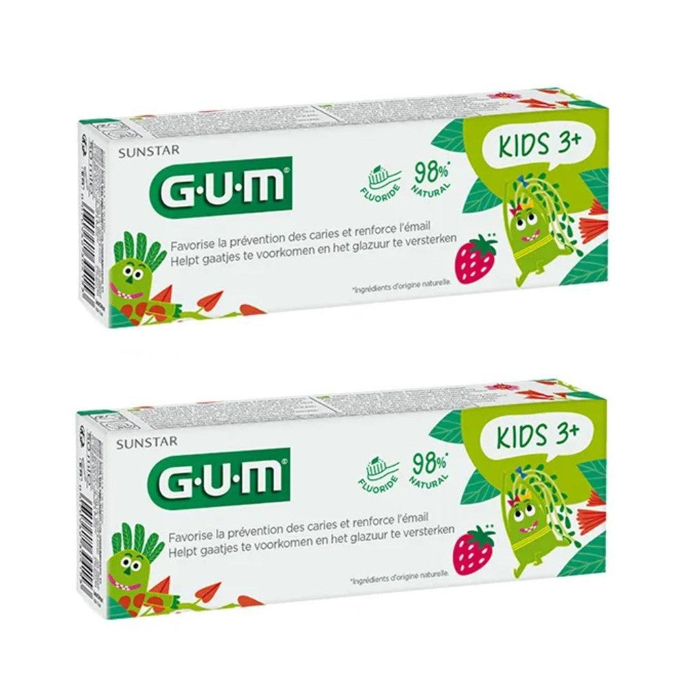 Gum Kids 3+ Gel Dentífrico Fresa Duplo 2x50 ml-1