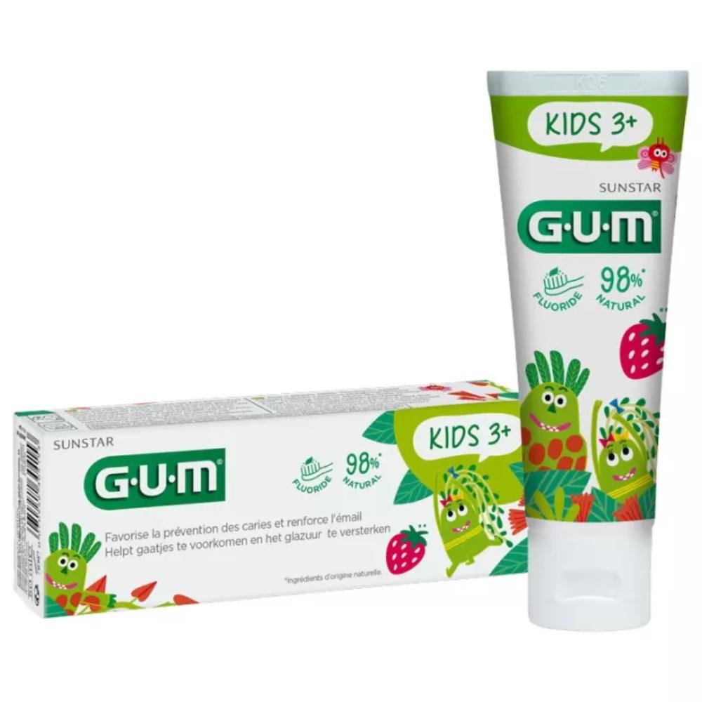 Gum Kids 3+ Gel Dentífrico Fresa Duplo 2x50 ml-2