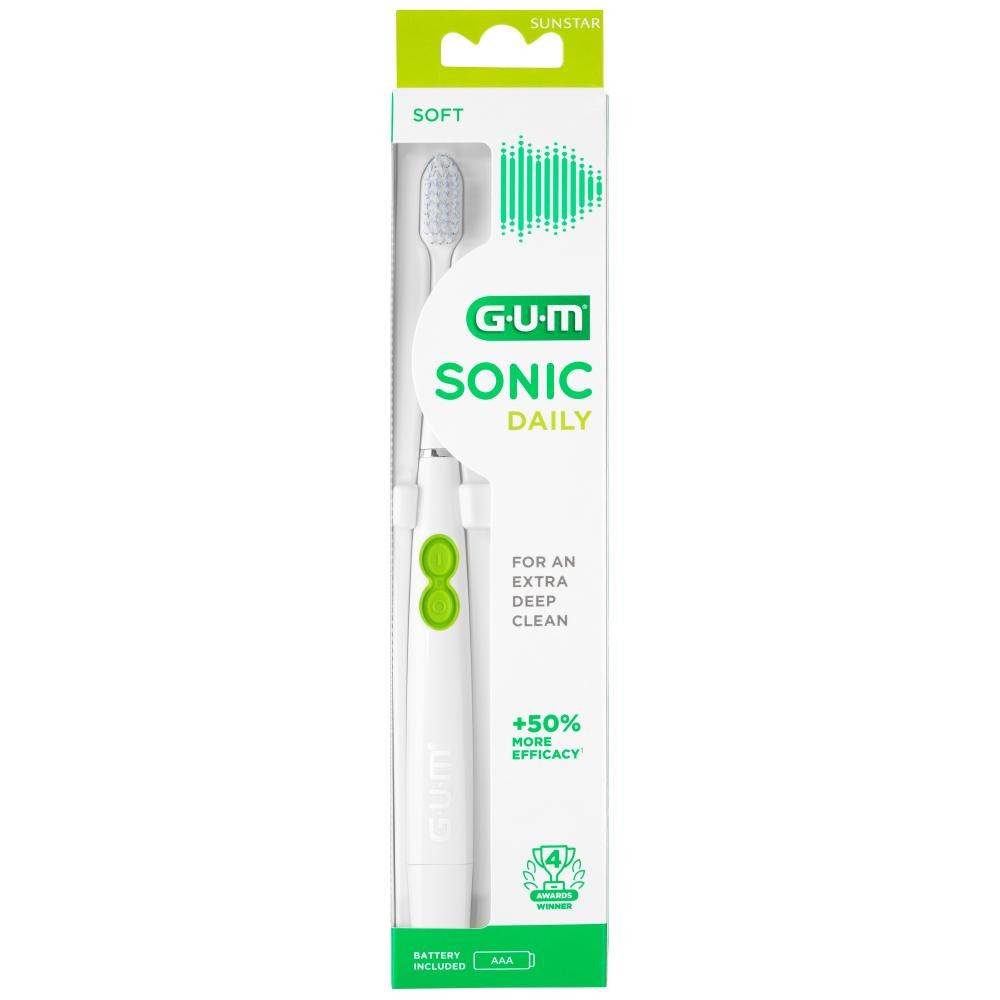 Gum Sonic Daily Cepillo Blanco a Pilas 1 Unidad-1