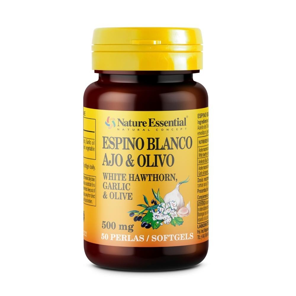 Nature Essential Espino Blanco + Ajo + Olivo 500 mg 50 Perlas-1
